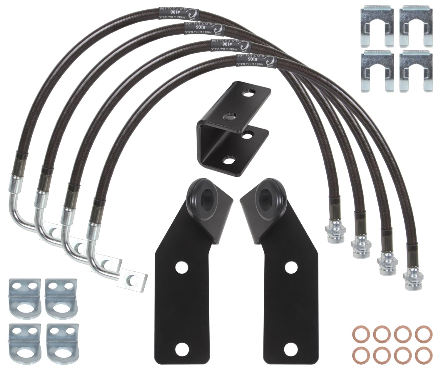 Extended Brake Lines, Carli Guides and E-Brake Drop Bracket