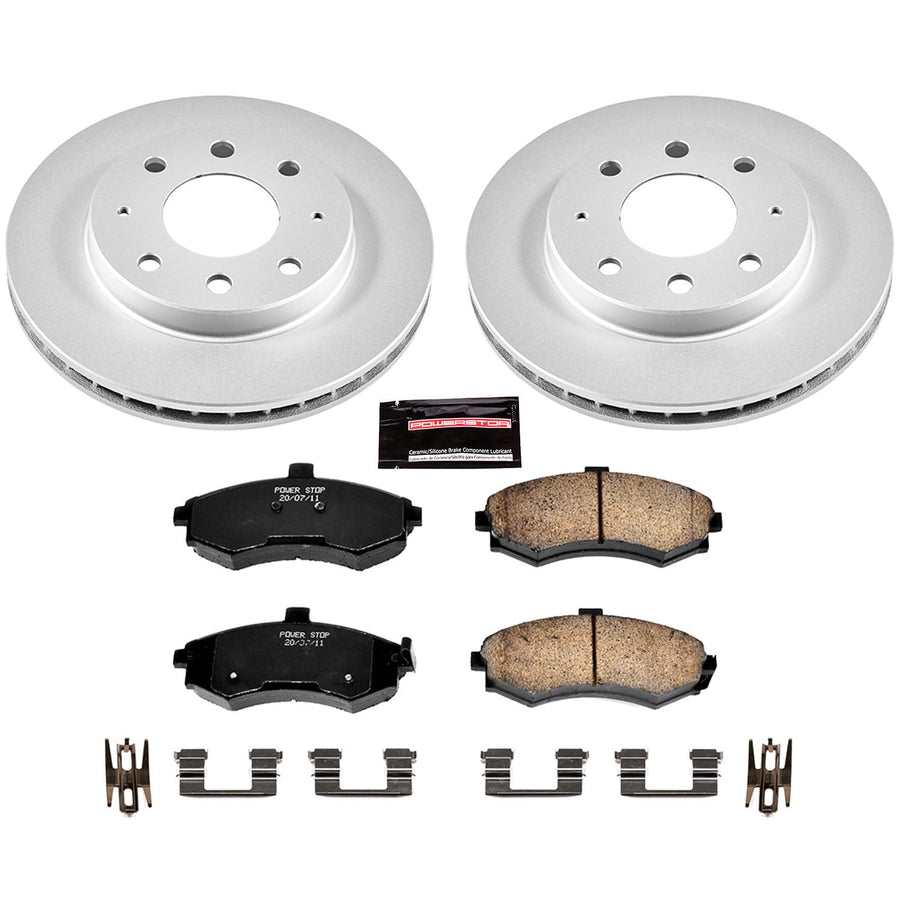 Power Stop CRK1093 Brake Rotor & Coated Ceramic Brake Pads- front For Hyundai Elantra 2002-2005 [Model Specific]