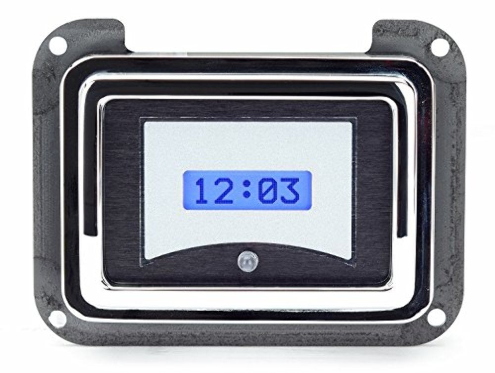 Dakota Digital VLK-40F-S-B Compatible Clock Gauge with 1940 Ford Car for VHX gauges only Silver Alloy Blue Backlighting