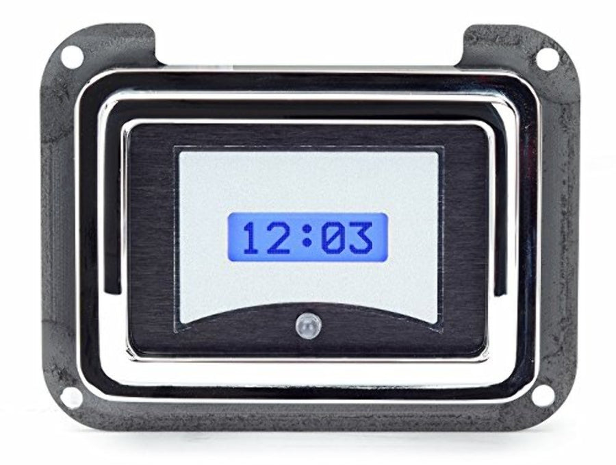 Dakota Digital VLK-40F-S-B Compatible Clock Gauge with 1940 Ford Car for VHX gauges only Silver Alloy Blue Backlighting