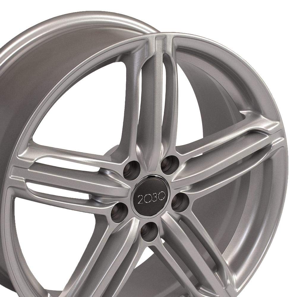 18 Inch OE Wheels AU12 Rim Fits RS6 Style 5x112 18x8 Gloss Silver - Hollander 58840 (1)