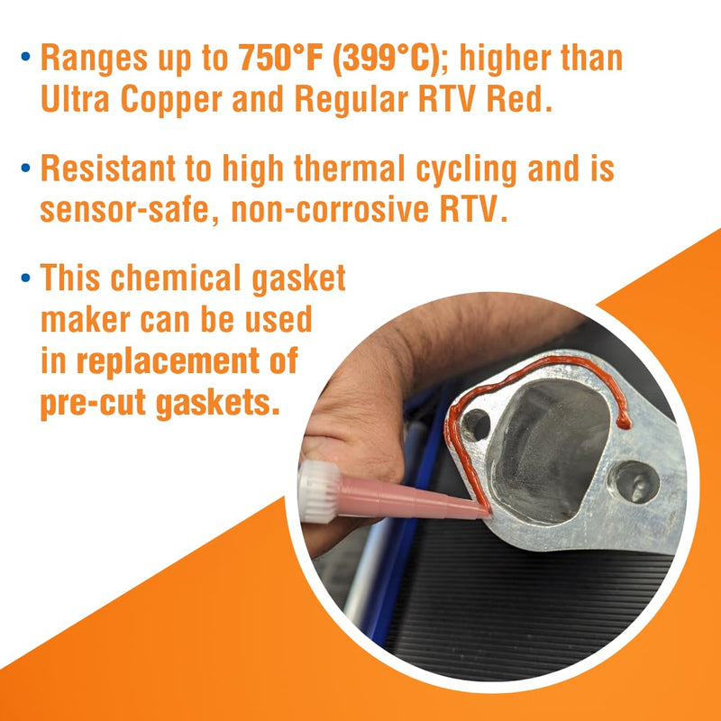 Optimum Red Permatex 27038 High Temperature Gasket Maker, 3 oz