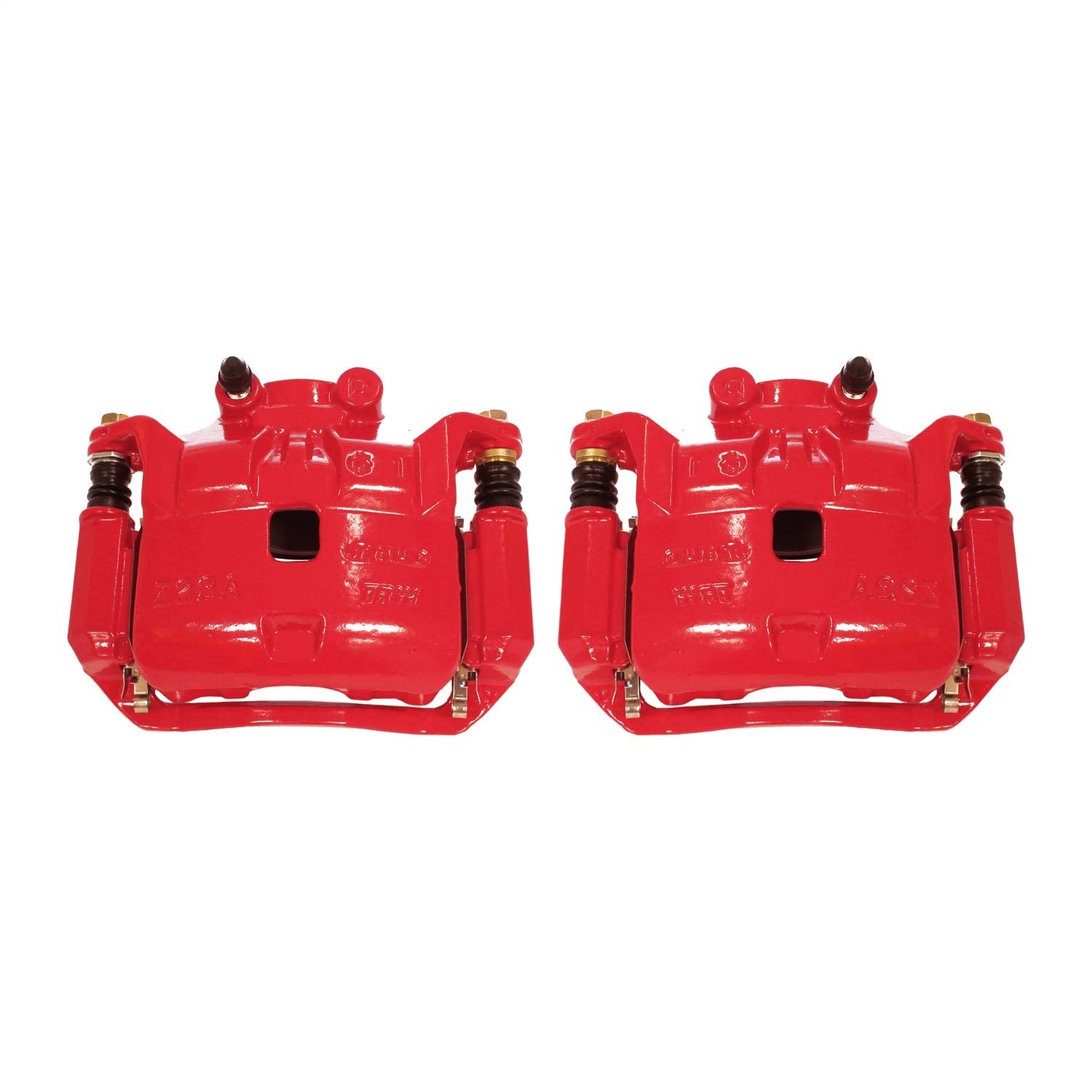 Power Stop Pair of High-Temp Red Powder Coated Front Calipers For Nissan Versa 2012-2019, Nissan Versa Note 2014-2019 [Model Specific]