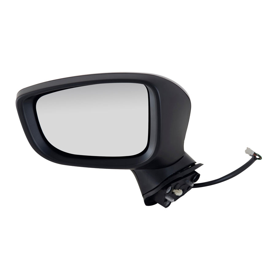 Fit System Mirror Driver Side for Mazda 3, Japan Built, Textured Black w/PTM Cover, w/Turn Signal, Foldaway, w/o Blind spot Detection, Power