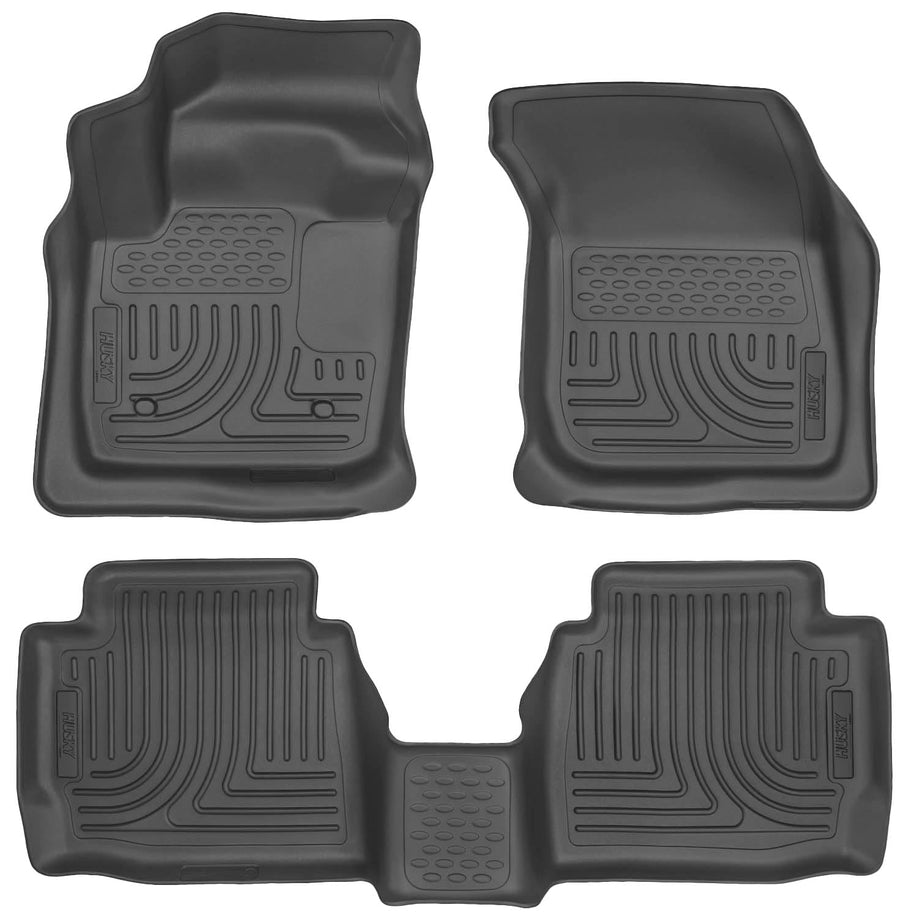 Husky Liners Floor Mats Weatherbeater | Fits 2013 - 2016 Ford Fusion & Lincoln MKZ | Front & 2nd Row, 3-pc Black - 99751