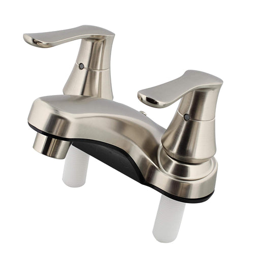 Lavatory Faucet Empire Faucets - 4 Inch Centerset Bathroom Faucet Restroom Sink Tap with Dual Faucet Handles, Nickel