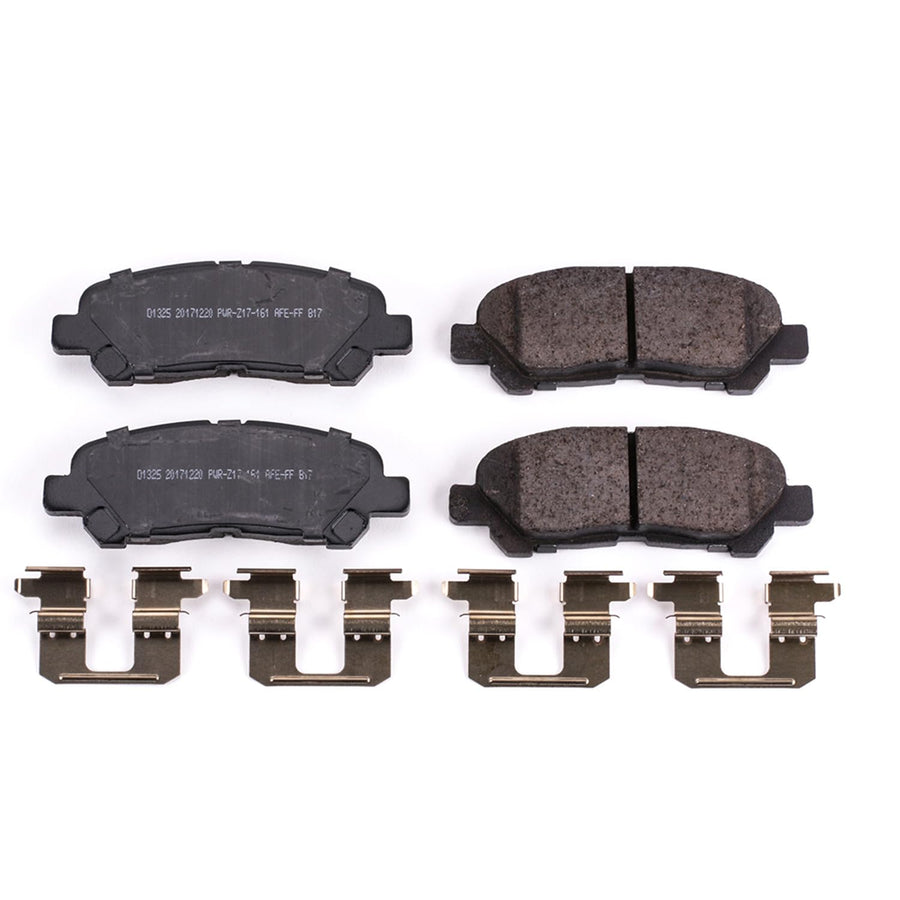 Rear Brake Kit Power Stop For Toyota Highlander 2008-13 - Ceramic Brake Pads With Installation Hardware, 17-1325