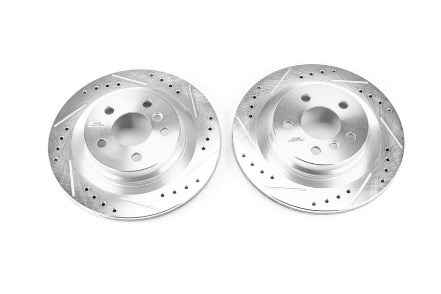 Power Stop Drilled and Slotted EBR1657XPR Rear Brake Rotor Pair For BMW 228i Gran Coupe, BMW 228i xDrive Gran Coupe, BMW X1, BMW X2, BMW, Mini Cooper Clubman, Mini Cooper Countryman [Model Specific]
