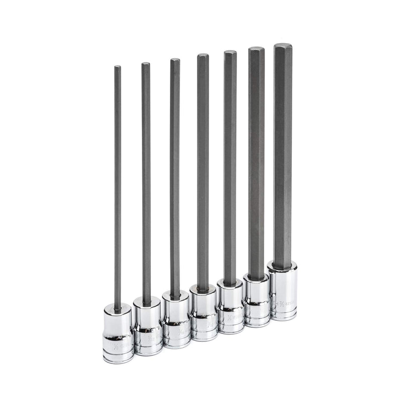 3/8" Drive Long Length Hex Bit Socket Set, SAE - GEARWRENCH 7 Pc. 82537