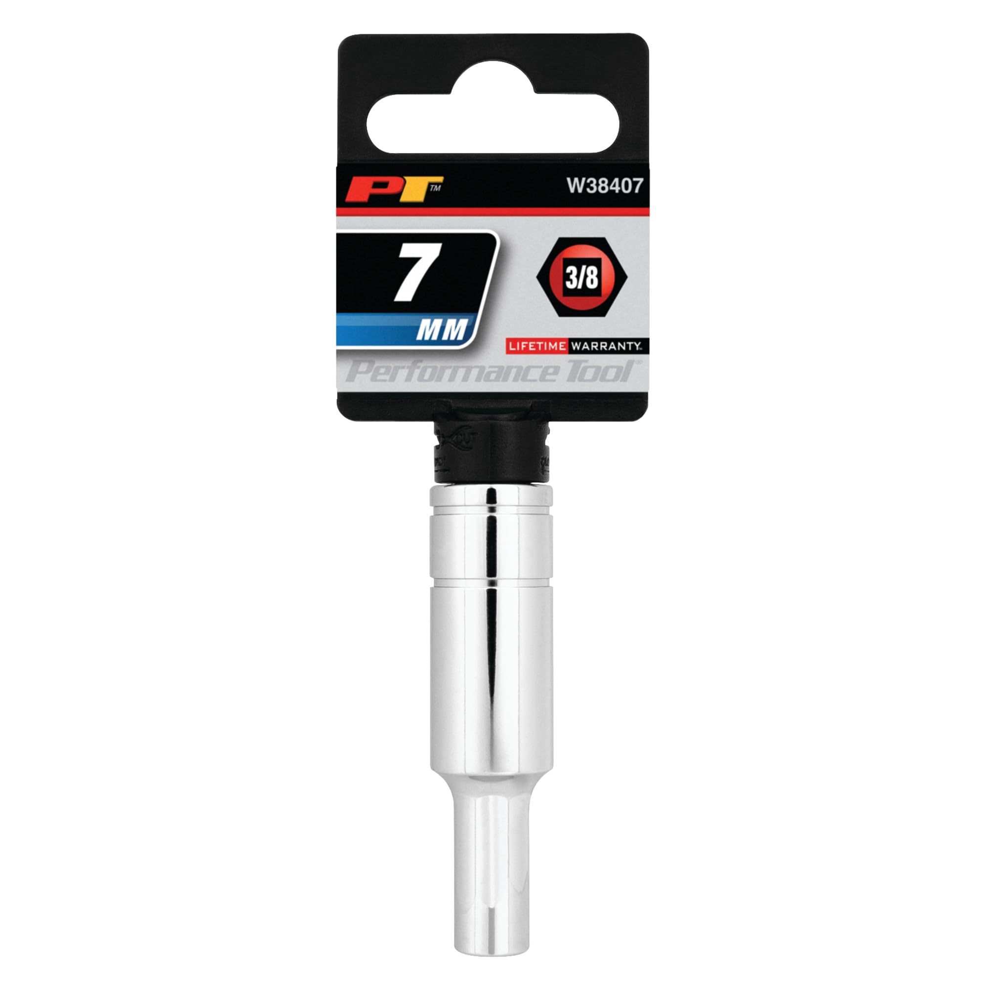 W38407 Performance Tool 3/8-Inch Drive 6-Point Socket, 7mm