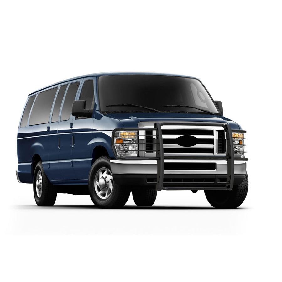 Modular Black Black Horse Grille Guard Compatible with 2015-2025 Ford E-350/2015-2025 Ford E-450-17FO35MA