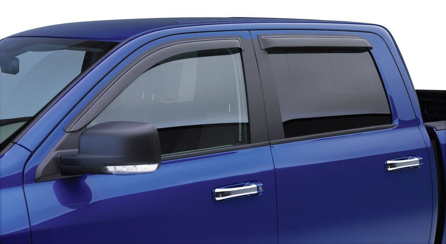 Tape On Black Horse Off Road Rain Guards/Wind Deflectors Compatible with 2004-2015 Nissan Titan Crew Cab Smoke 4 PCs - 14-NSTICC