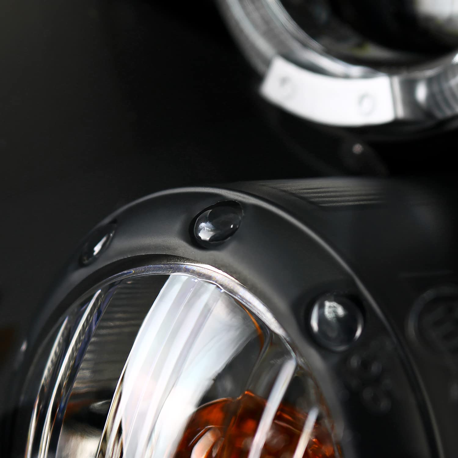 Halo Ring Black Projector Headlights SPEC-D TUNING Compatible with 2007-2013 R56 MINI Cooper Models, Left + Right Pair Headlamps Assembly