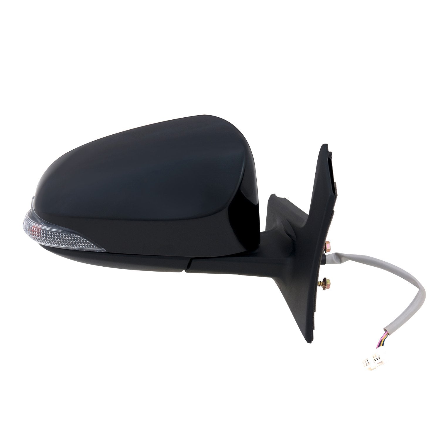 Toyota Prius C Hatchback Passenger Side Mirror, Textured Black w/PTM Cover, w/Turn Signal, Foldaway, Power