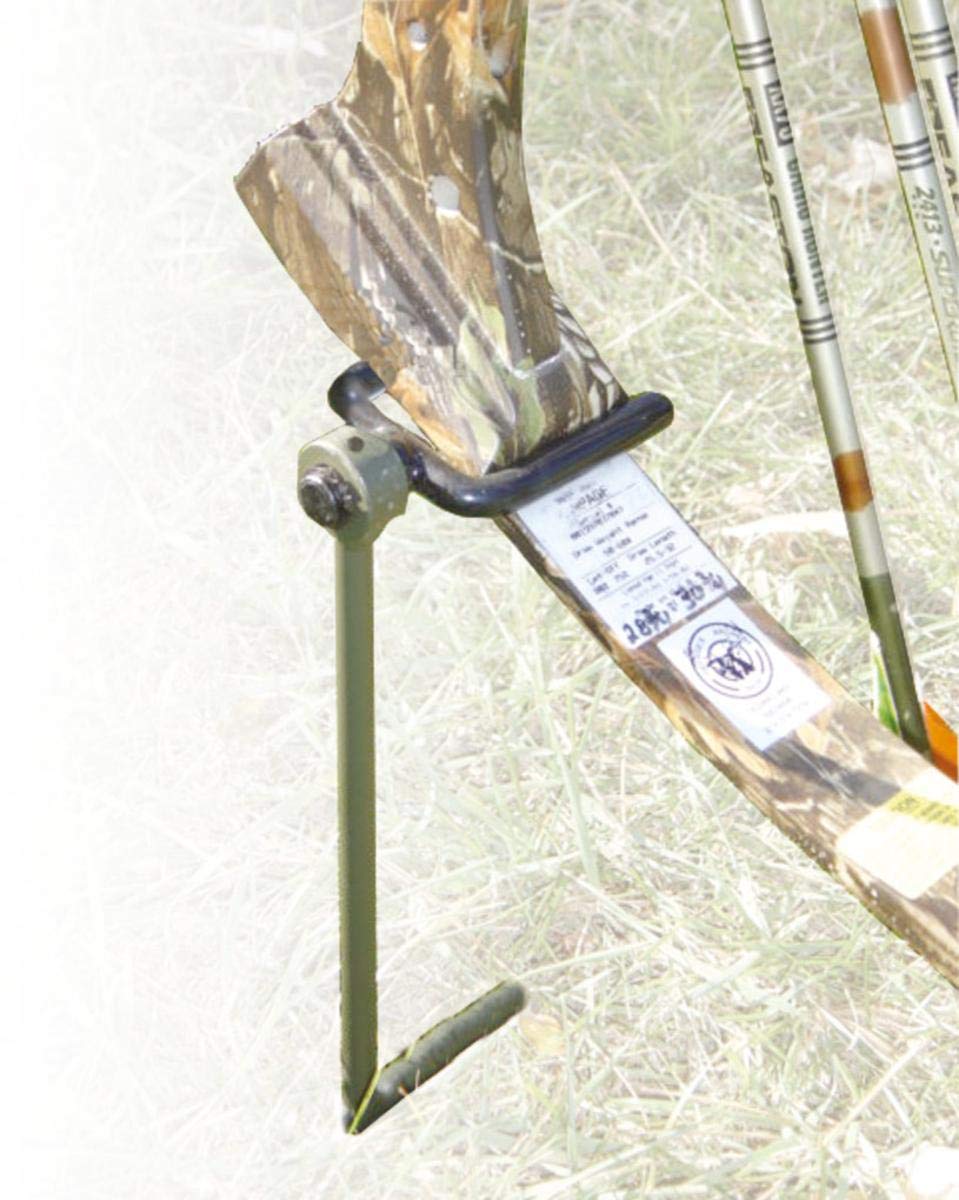 HME Portable High Performance Easy-To-Install Durable Versatile Archer's Ground Bow Stake with 360-Degree Rotating Fork & Rubber Coating