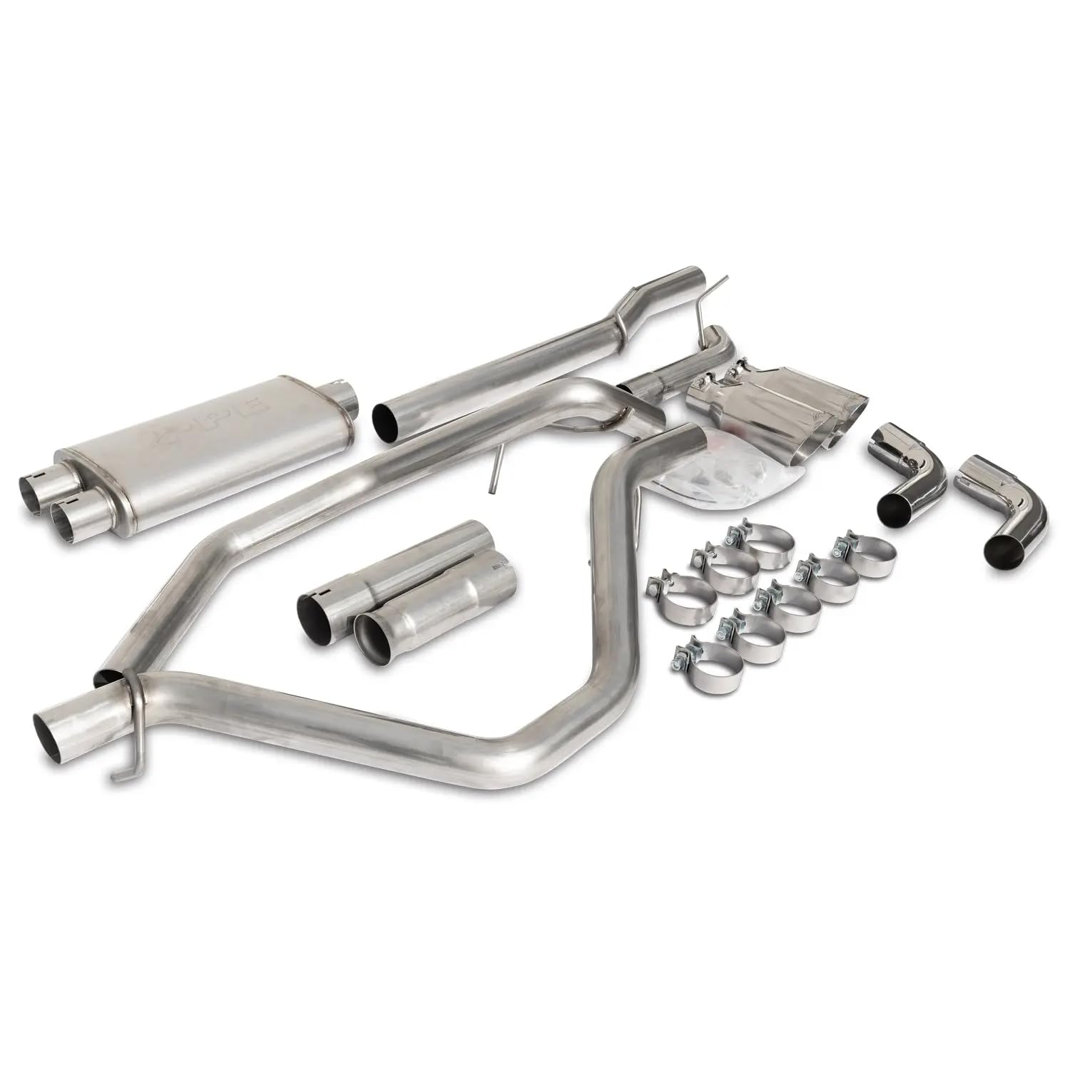 GM 1500 2014-2019 Cat-Back Exhaust Systems Dual Exit Raw Tubes Polished Tips