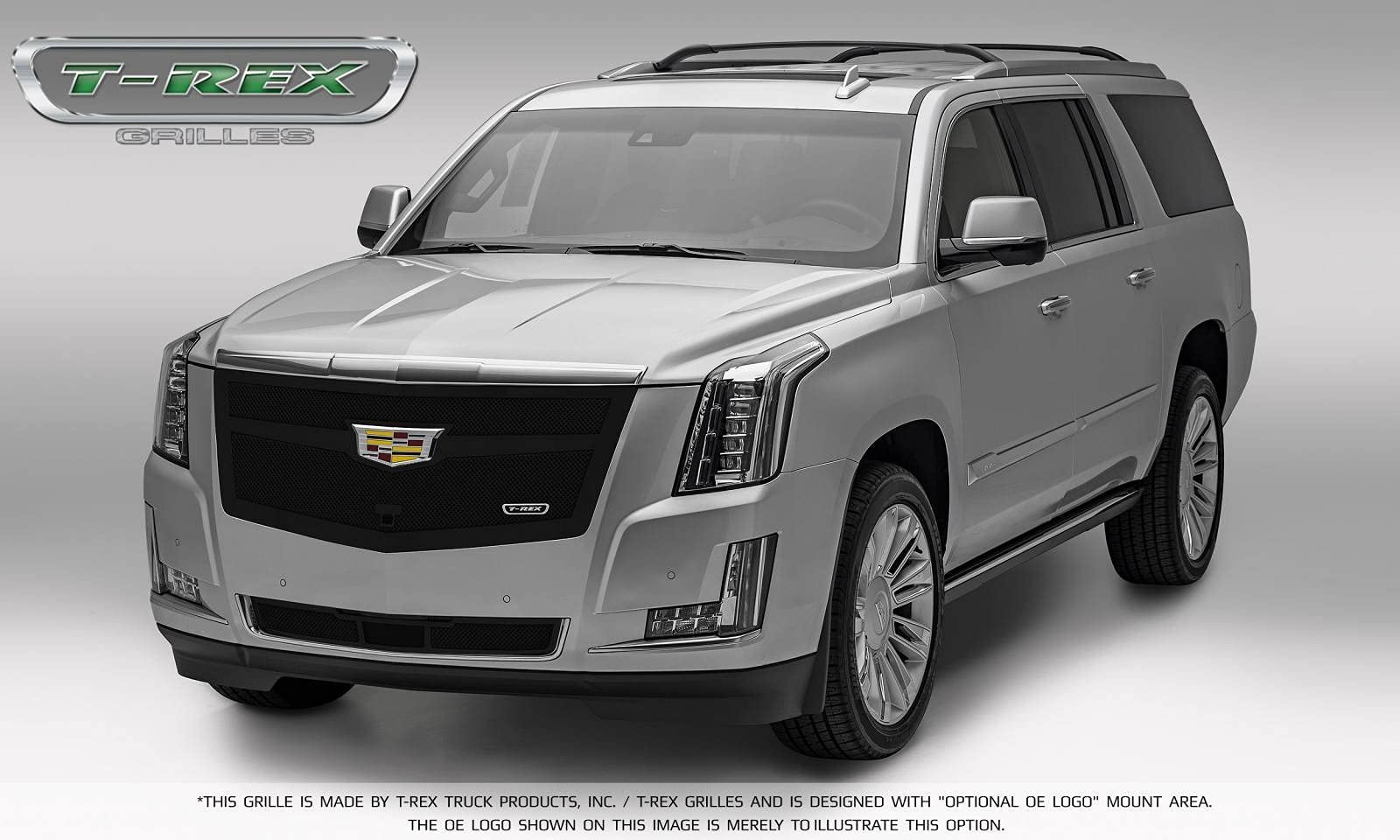 2015i-2020 Escalade T-Rex Grilles Upper Class Series Bumper Grille, Black, 1 Pc, Replacement, with Adaptive Cruise Control - PN #52189