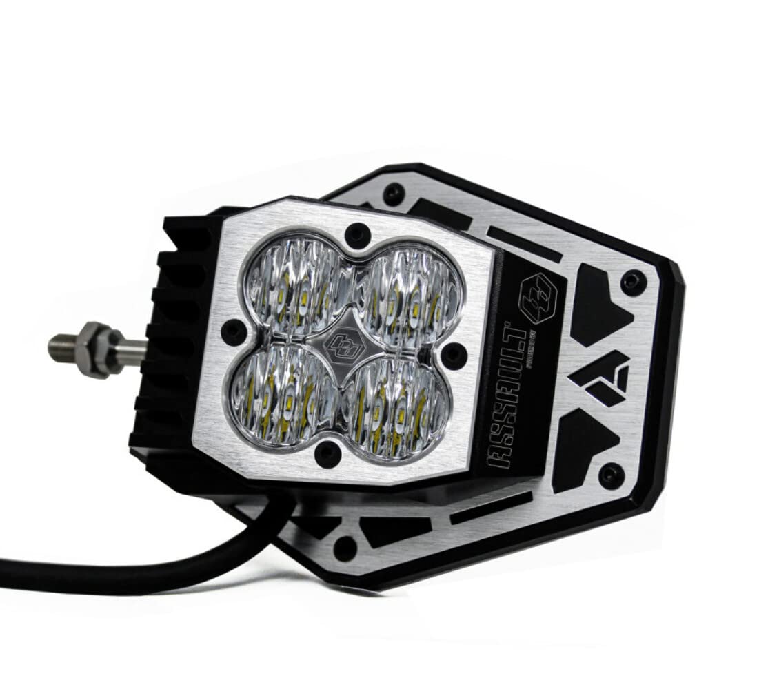 Squadron Nighthawk Baja Designs Mirror LED Light Kit for UTV, Universal Fit with Clear Wide Cornering Lens (1.875 in. Tube Mount)