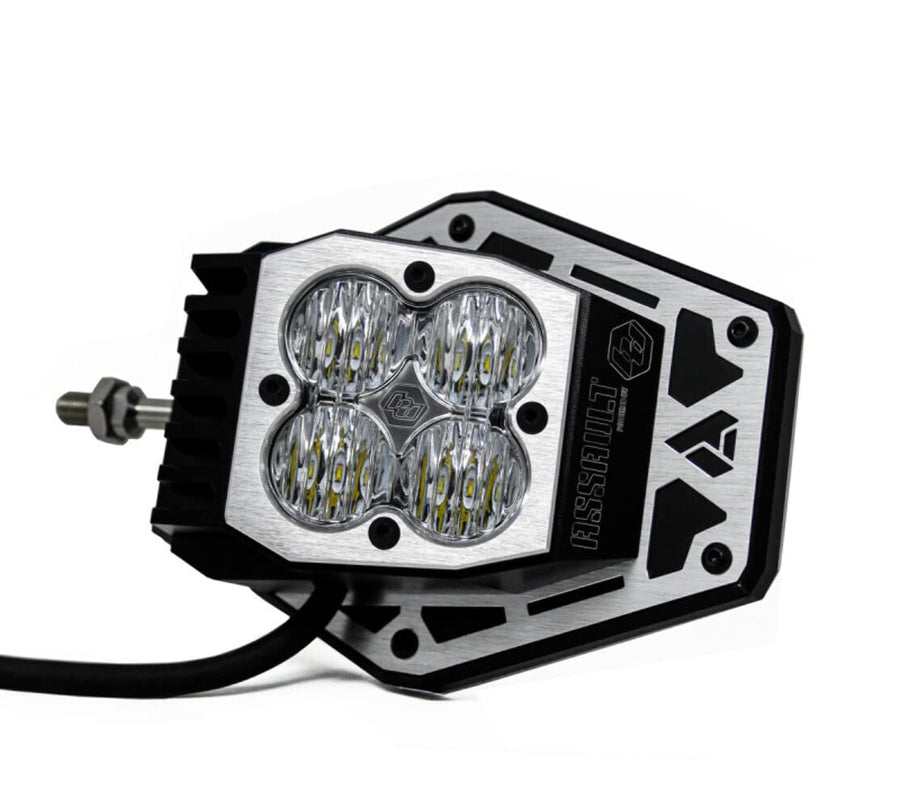 Squadron Nighthawk Baja Designs Mirror LED Light Kit for UTV, Universal Fit with Clear Wide Cornering Lens (1.875 in. Tube Mount)