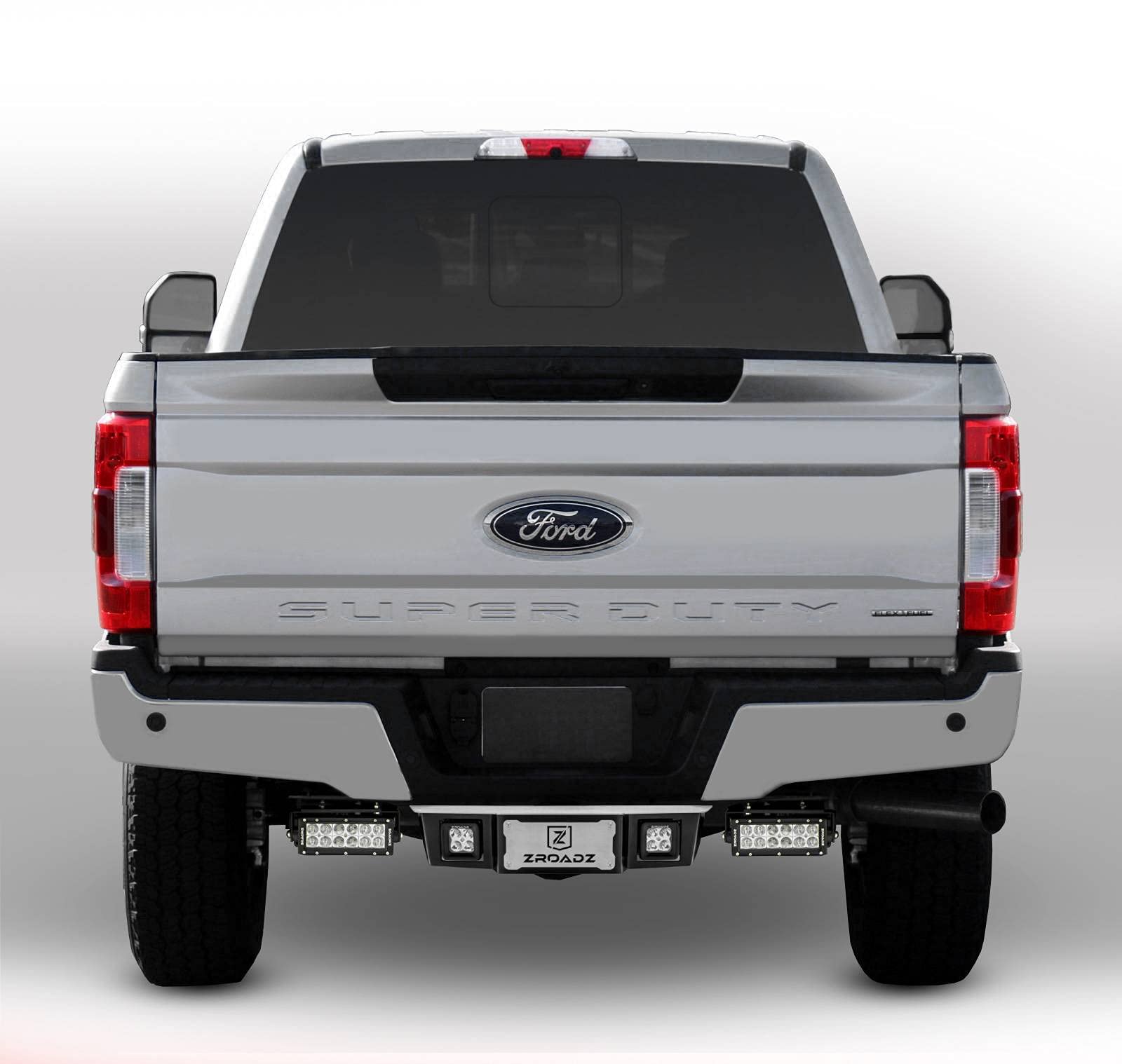 ZROADZ Universal 2" Hitch Step LED - Black Mild Steel - Bolt-on, No Drilling - to Mount (2) 3 Inch ZROADZ or Similar Style LED Pod Lights - PN#Z390010