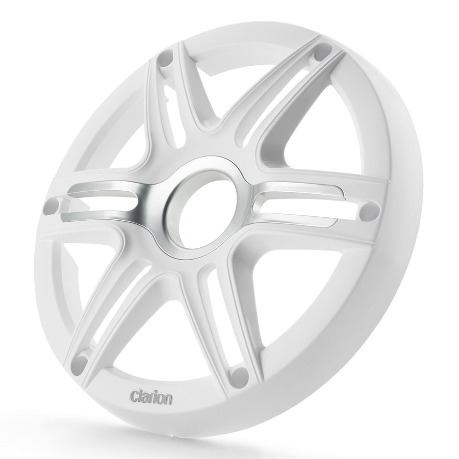 CMGP-101-SW Clarion 10-inch Premium Subwoofer Grille Sport Style, White, with Metallic Silver Accents