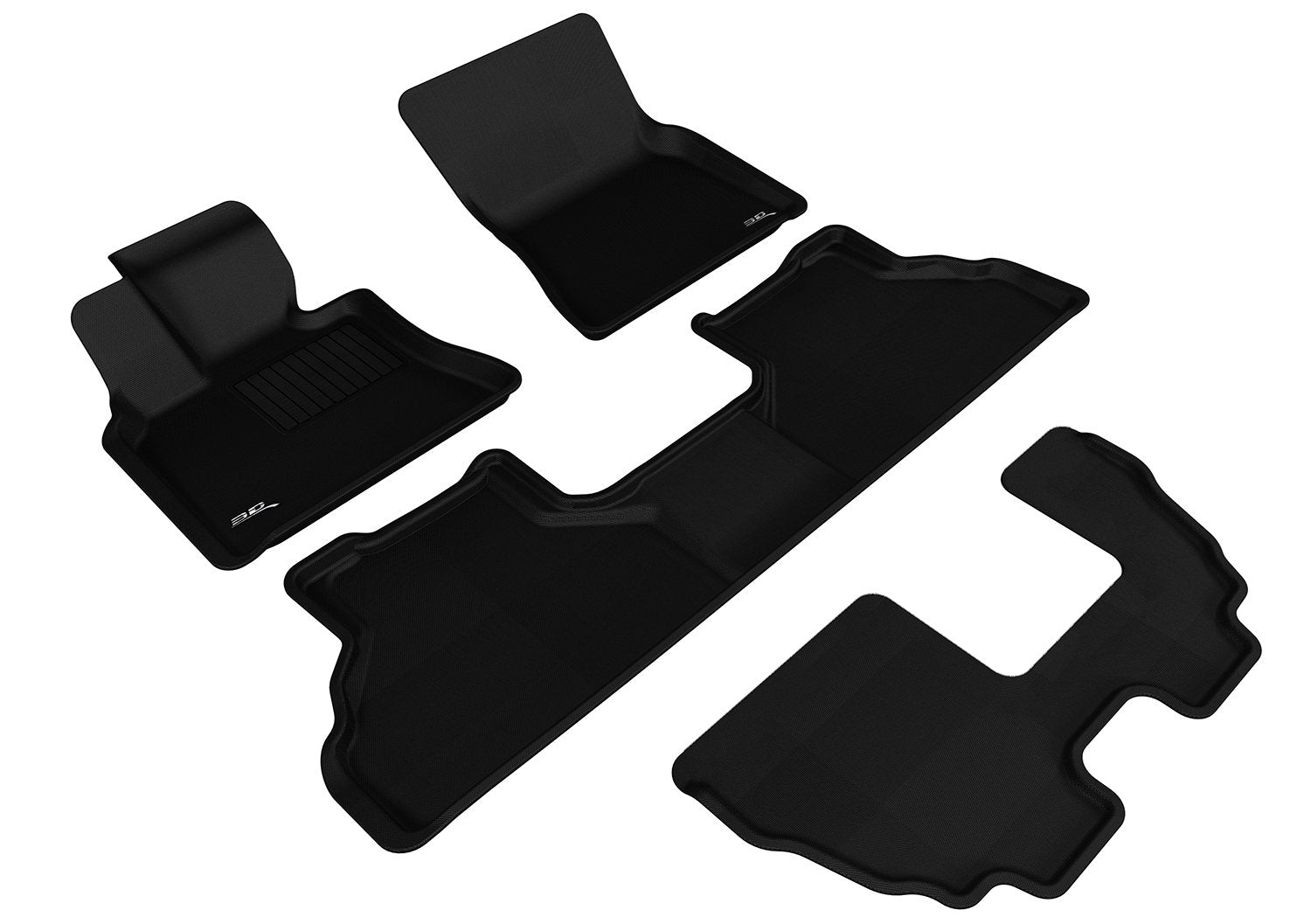 Kagu 3D MAXpider Custom Fit Floor Mat (Black) Compatible with BMW X5 (E70) 2007-2013 - Full Set