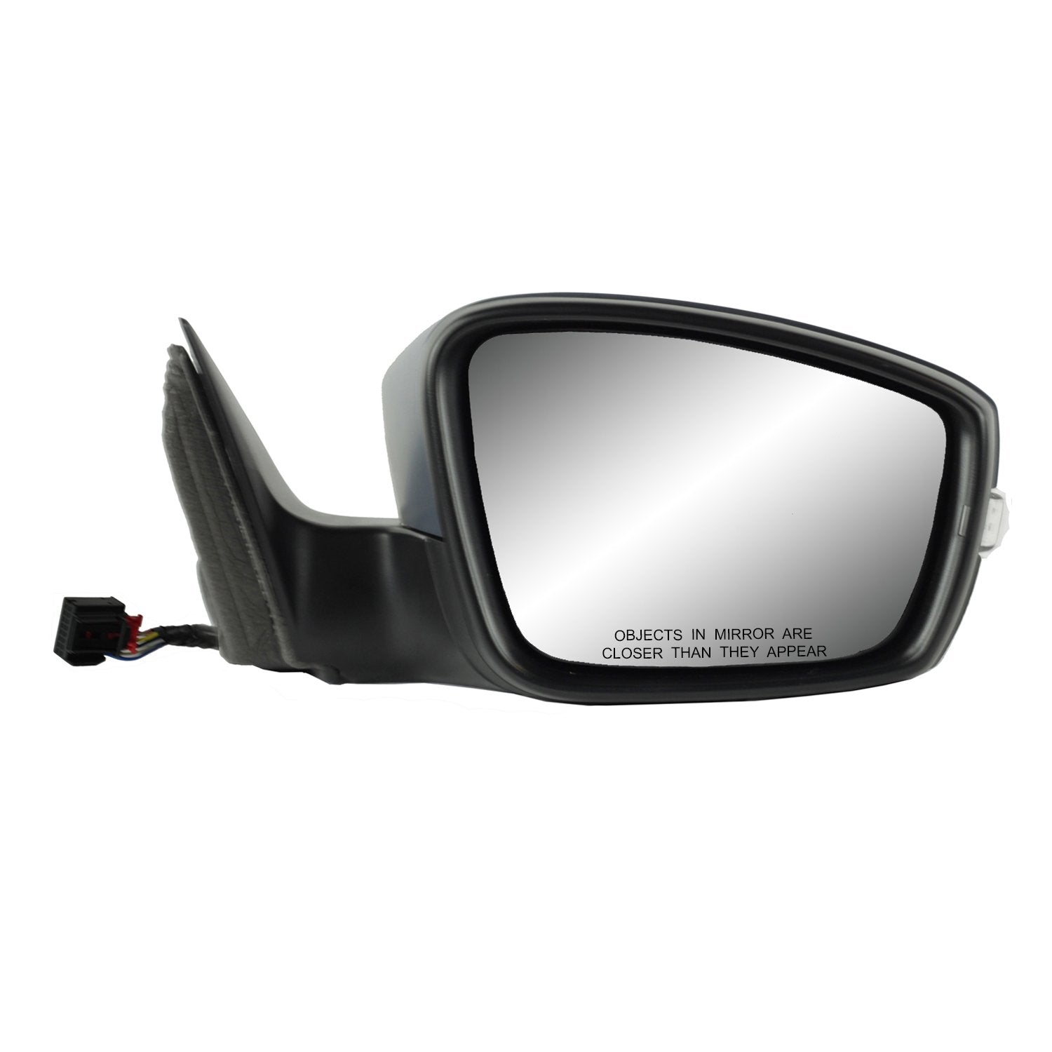 Fit System Mirror Passenger Side for Volkswagen Passat, Textured Black w/PTM Cover, w/Turn Signal, Foldaway, w/o Memory, w/o Puddle lamp, w/o auto dimming, Heated Power