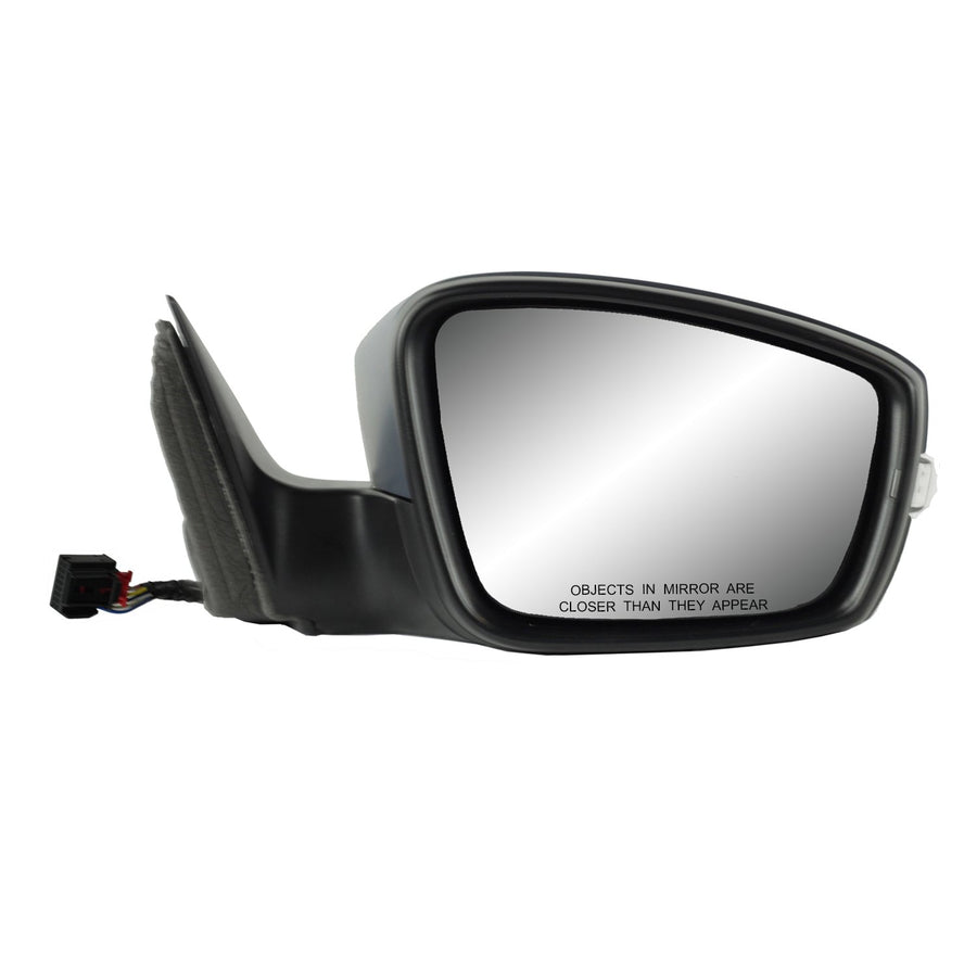Fit System Mirror Passenger Side for Volkswagen Passat, Textured Black w/PTM Cover, w/Turn Signal, Foldaway, w/o Memory, w/o Puddle lamp, w/o auto dimming, Heated Power