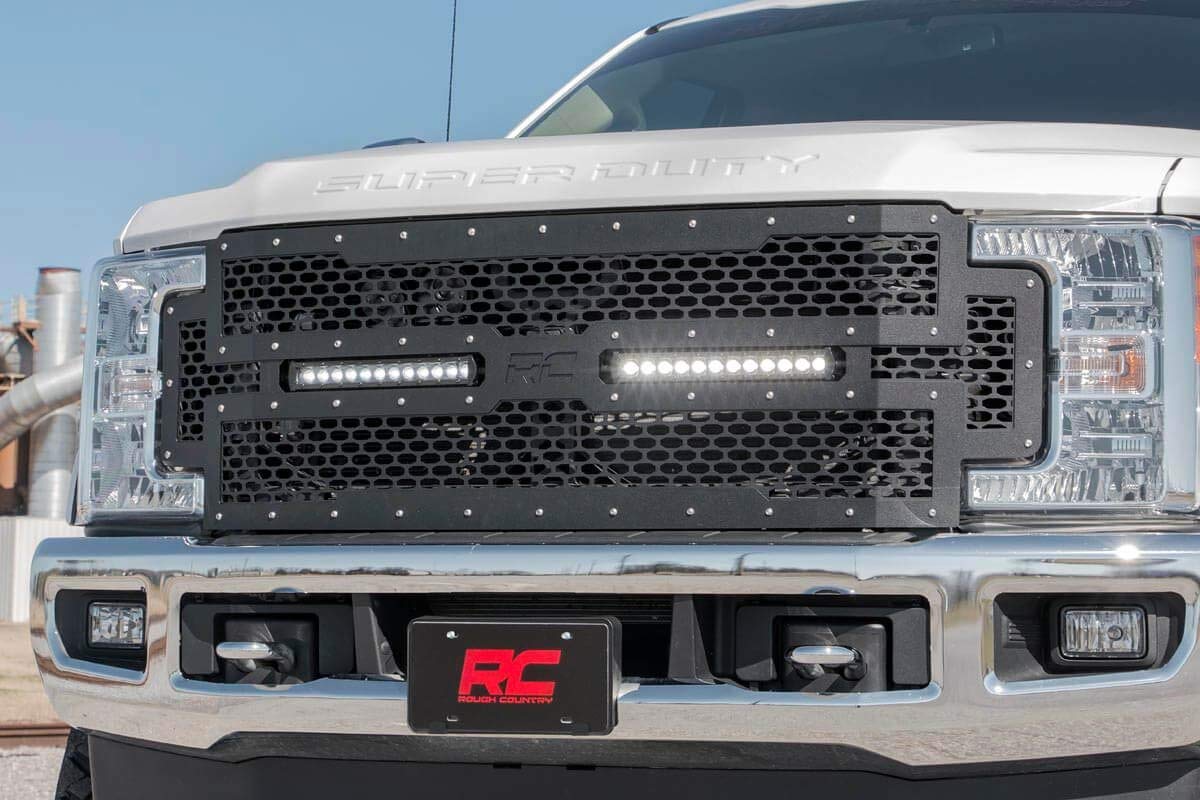 Rough Country Dual LED Mesh Grille Insert for 2017-2019 Ford Super Duty - 70216