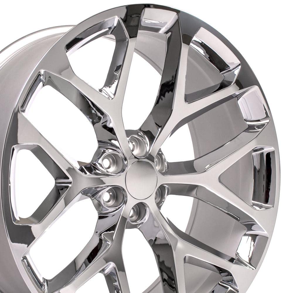 26 Inch OE Wheels CV98B Rim Fits Silverado 1500 Snowflake Style 6x139.7 26x10 Chrome - Hollander 5904 (1)