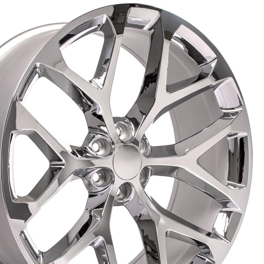 26 Inch OE Wheels CV98B Rim Fits Silverado 1500 Snowflake Style 6x139.7 26x10 Chrome - Hollander 5904 (1)