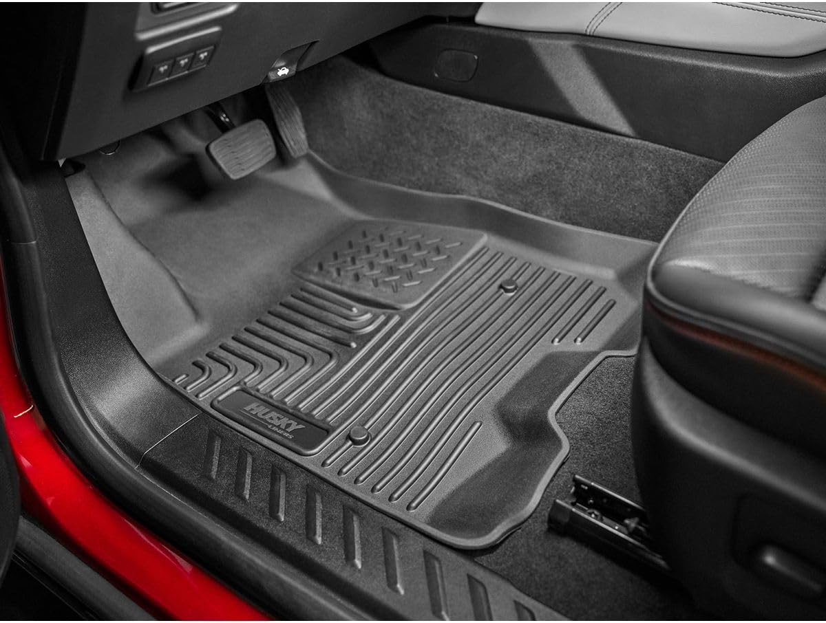 Husky Liners Floor Mats Weatherbeater | Fits 2016 Toyota Hilux, Double CAB ONLY (Will NOT Fit Access Cab) | Front & 2nd Row, 3-pc Black - 93051