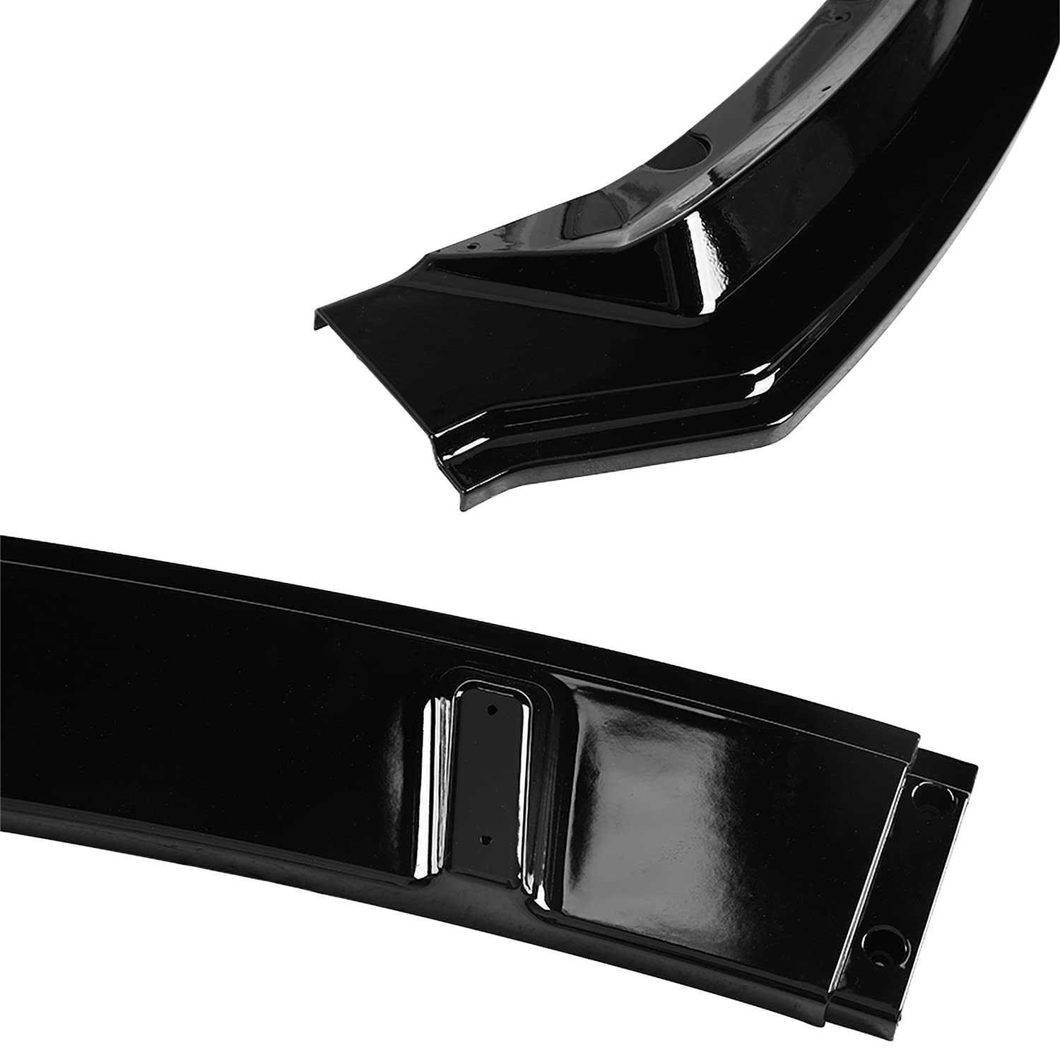 Glossy Black Spec-D Tuning Front Bumper Body Lip Kit Spoiler 3PC Compatible with 2017-2020 Tesla Model 3 Sedan