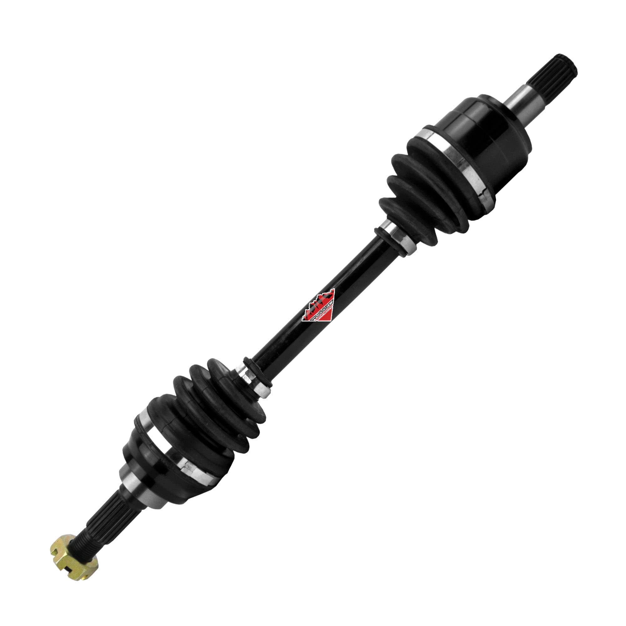 Performance Rugged Front Right Axle for Kawasaki Prairie/Brute KVF 360/650/700, Stainless-Steel Clamps Coated Protection, Machined Heat Treated Long Life, Easy Install (See Fitments in Description)