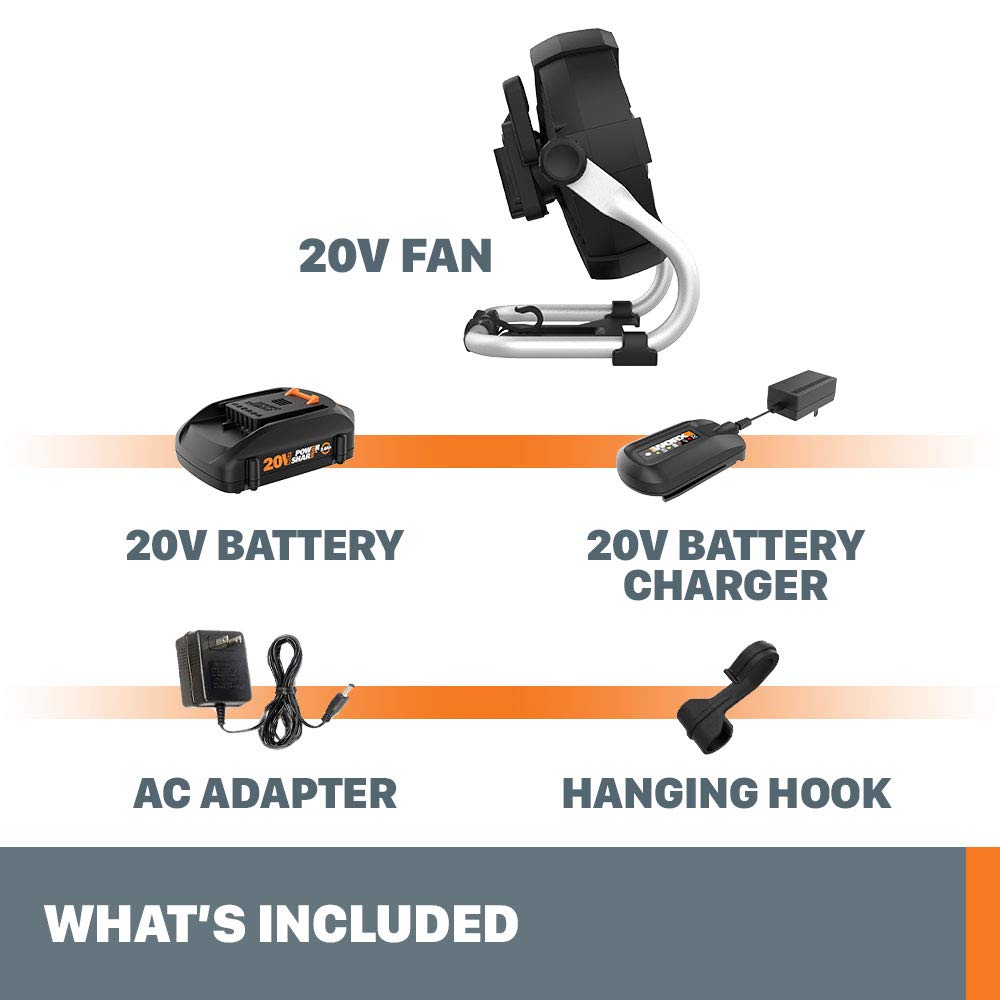 WORX 20V Nitro WX095L Power Share Cordless Work Fan with Ready Charge