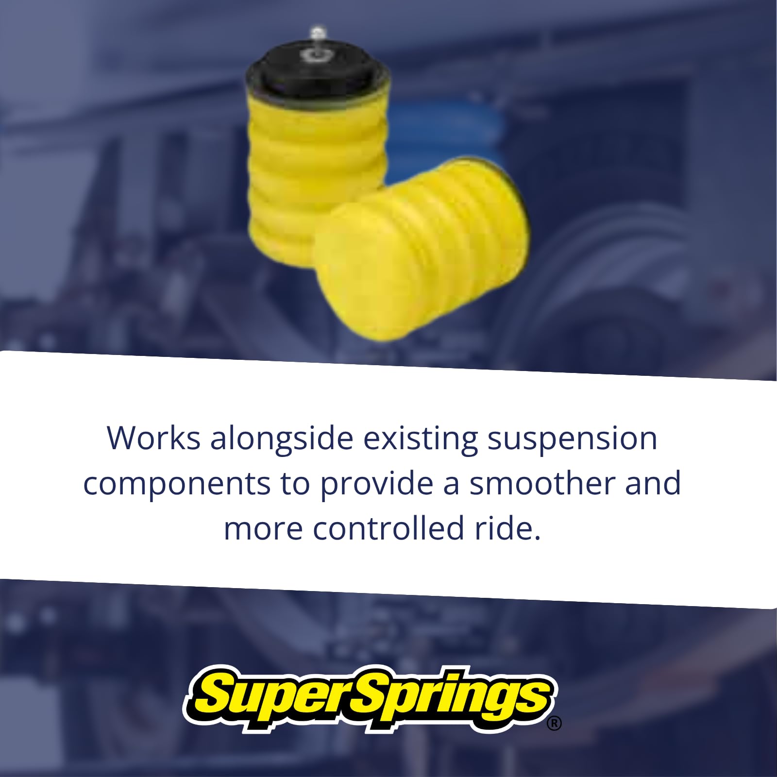 SuperSprings SSR-290-54 Yellow Left and Right Rear SumoSprings fits 1993 1999 P30 P32 4x2 | Reduces Rear End Sag, Decreases Vibration & Stabilizes Sway