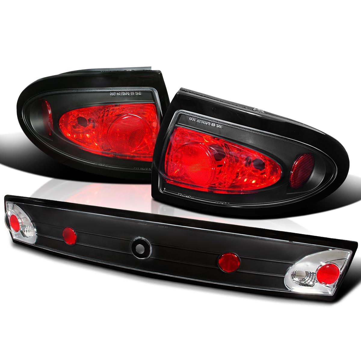 Altezza Euro Tail Trunk Lights SPEC-D TUNING Compatible with Chevy Cavalier 3Pc Left + Right Pair Assembly