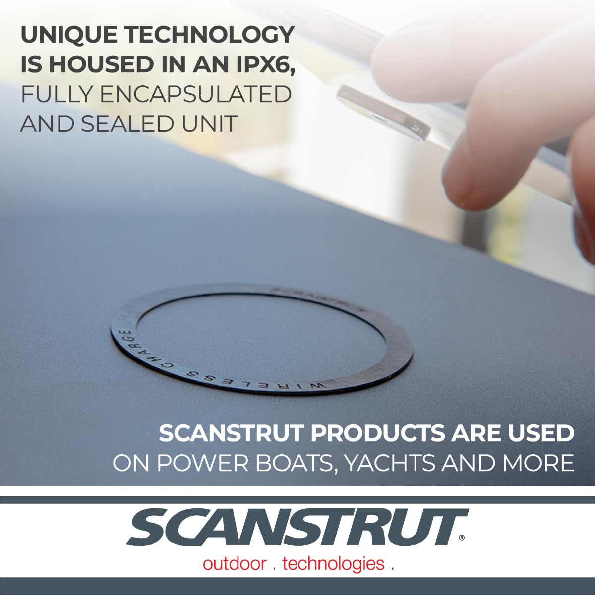 ROKK Wireless Scanstrut SC-CW-01F - Hidden. 10W Waterproof Wireless Charger 12/24V