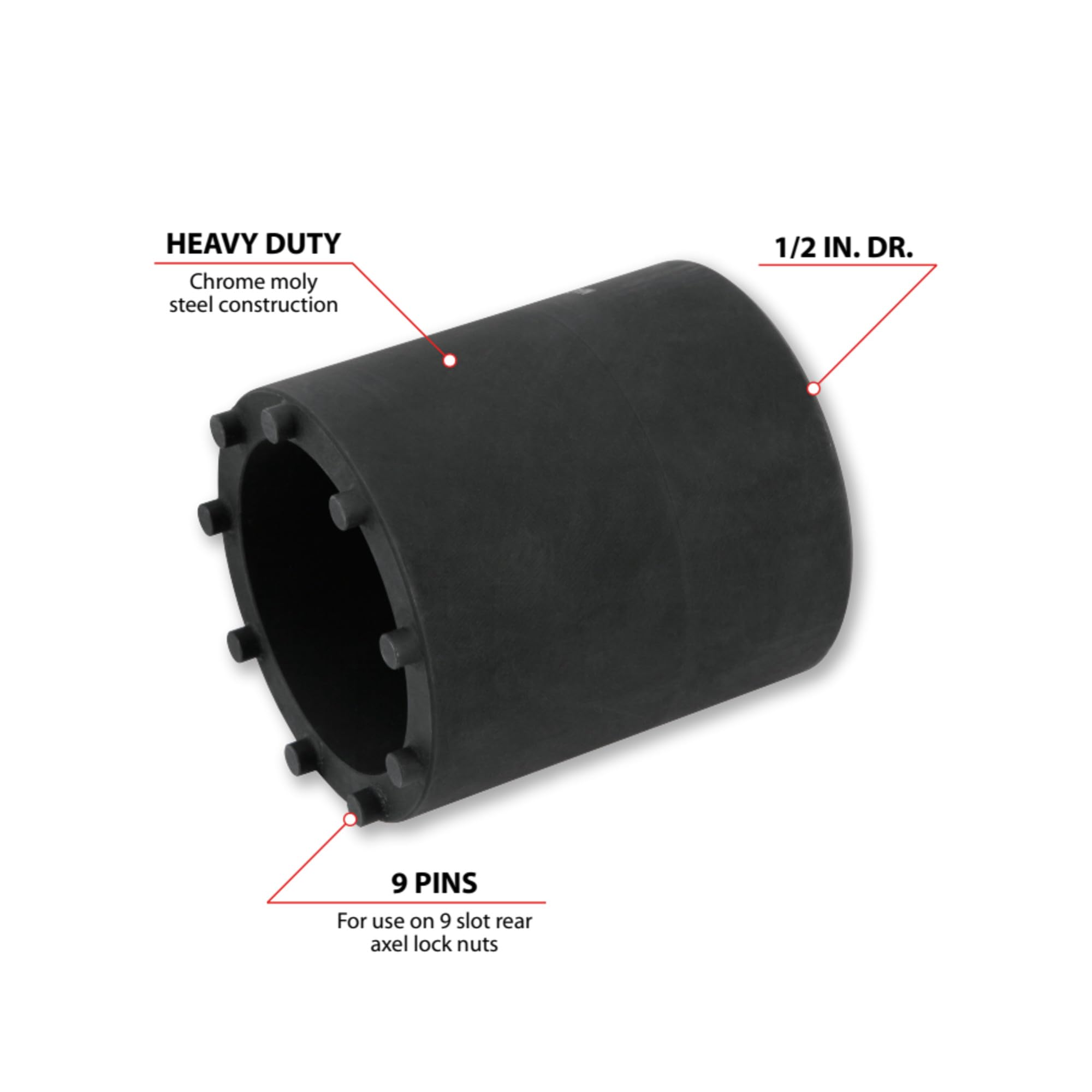 Axle Nut Socket Performance Tool W83006 (1/2-Inch Drive 9 Lug GM)