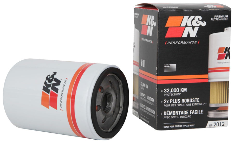 K&N Oil Filter Premium: 20,000 Mile Engine Protection with Wrench Off Nut: Compatible with GMC/Cadillac/Chervolet/Buick (See Product Description for Select Models) HP-2012