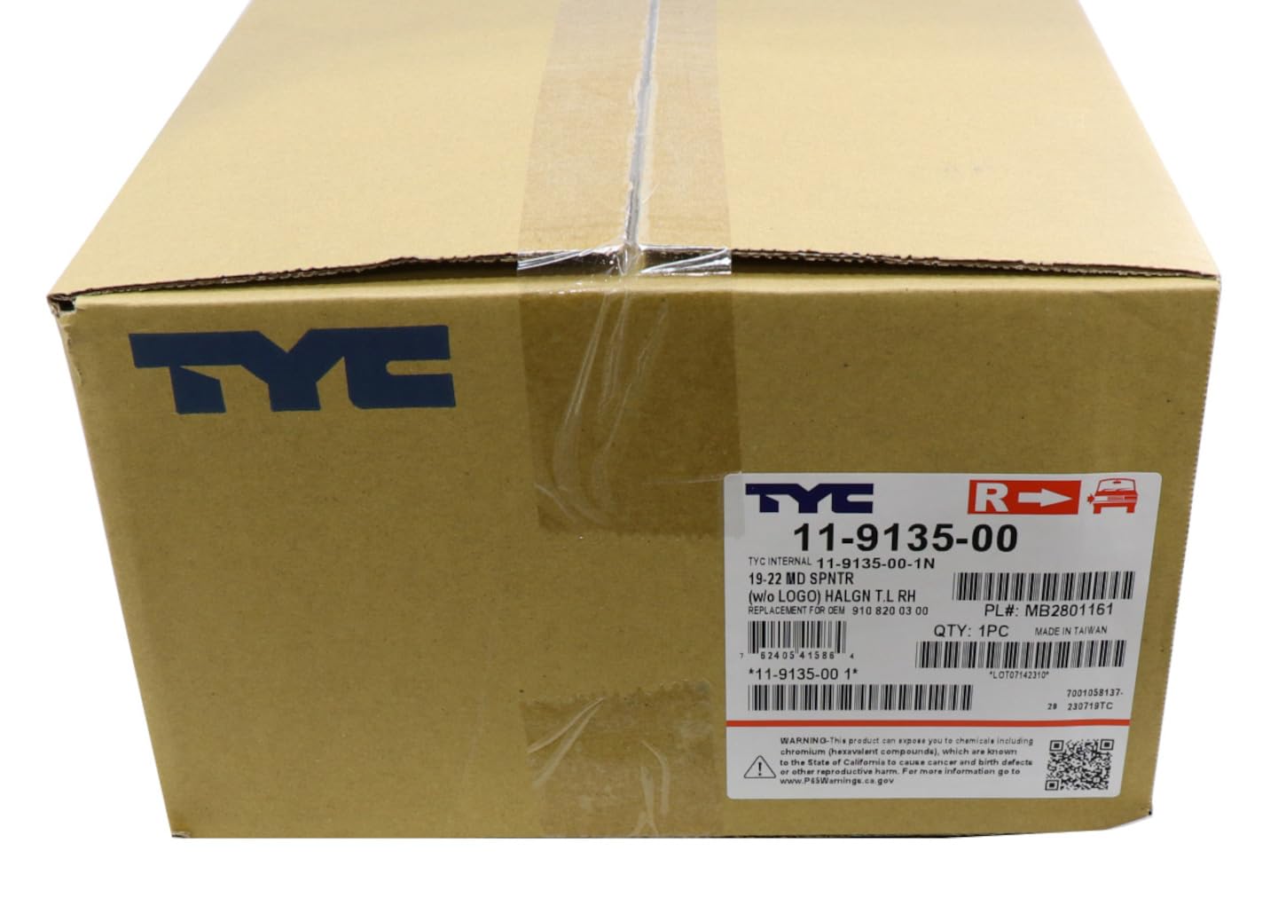 Right-Side TYC 11-9135-00 Tail Light Assembly Compatible with 2019-2020 Mercedes Benz Sprinter Van