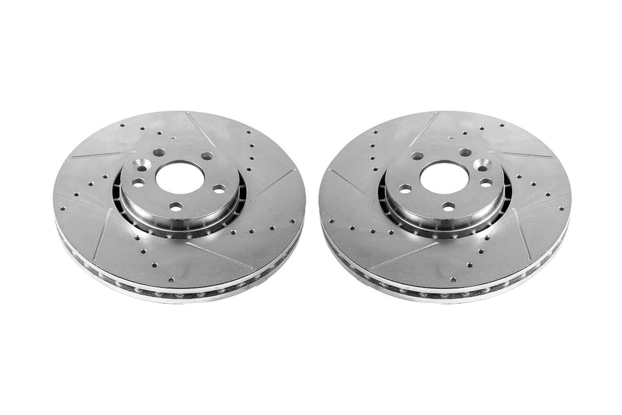 Power Stop EBR1283XPR Evolution Front Drilled and Slotted Rotor (Pair) For Volvo V70 2000, Volvo XC60 2010-2015 [Model Specific]