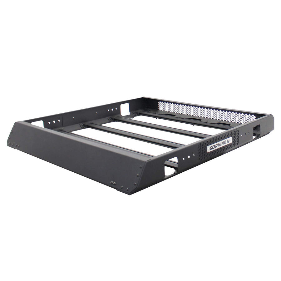 Go Rhino 400 SRM Roof Rack - Customizable Basket & Clamps | Textured Black, L: 58" x W: 52" x H: 5.5" | 5934058T