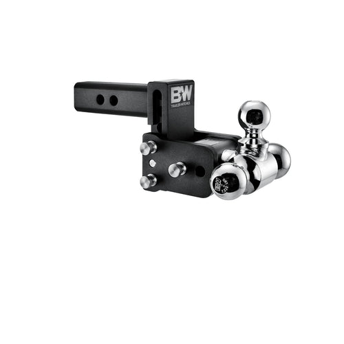 Tow & Stow B&W Trailer Hitches Adjustable Trailer Hitch Ball Mount - Fits 2" Receiver, Tri-Ball (1-7/8" x 2" x 2-5/16"), 3" Drop, 10,000 GTW - TS10047B