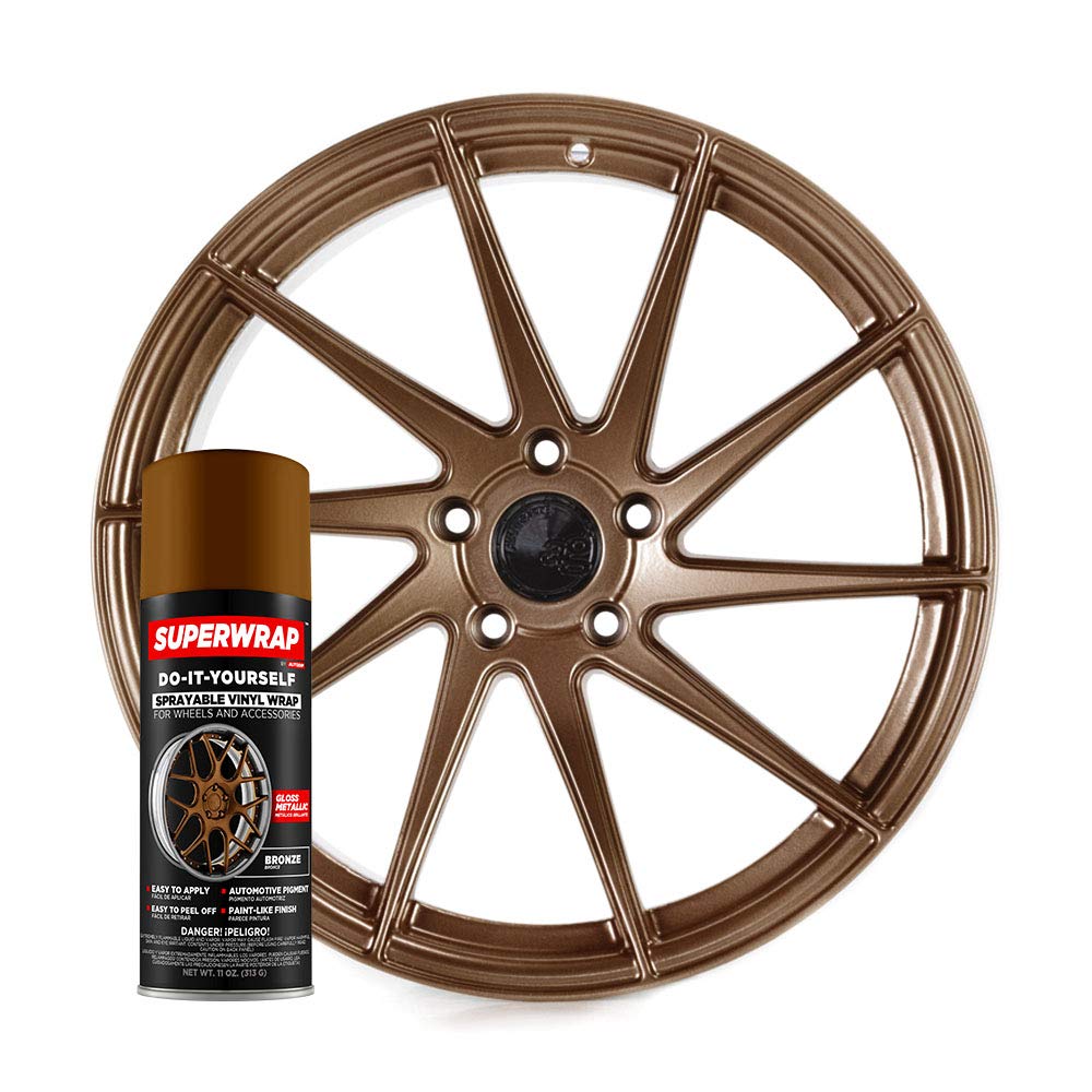 Sprayable Vinyl Wrap Superwrap for Wheels & Accessories - 11oz Spray Can/Paint - High Gloss - Bronze/Metallic (Requires a Black Base Coat)