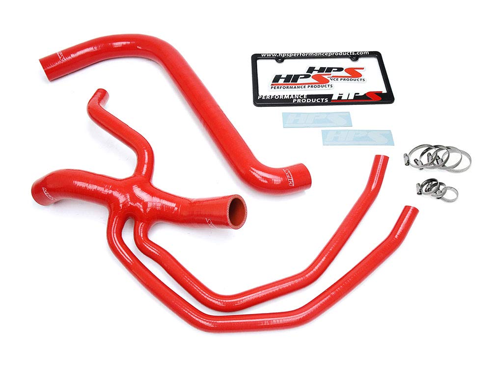 Red HPS Silicone Radiator Hose Kit Coolant OEM Replacement Upper Lower 57-1673-RED