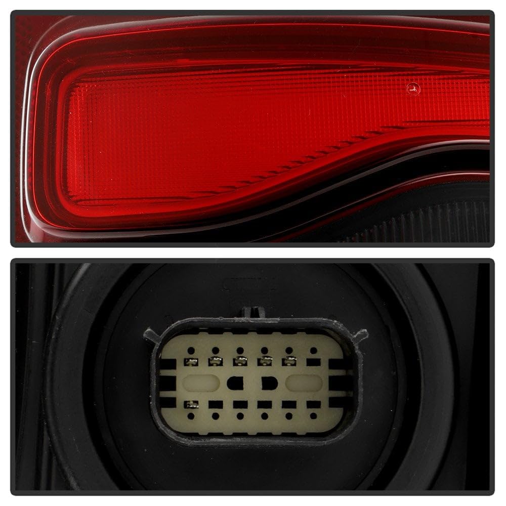 Dodge Ram 2500 Spyder (POE) 19-24 OE Plus (Fit Halogen Model Only) Black Bezel w/Smoke Signal LED Tail Light - Red Black