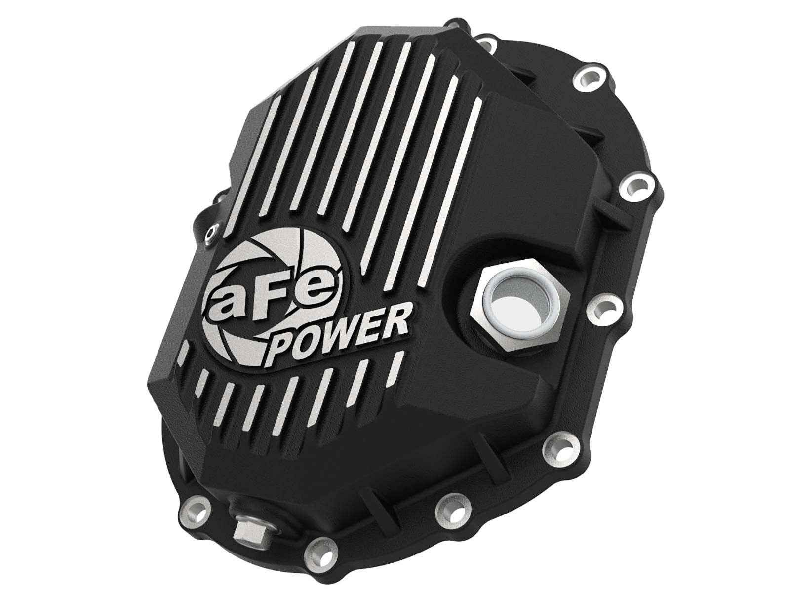 aFe POWER Front Differential Cover Pro Series Black w/Machined Fins - #46-71050B - GM 2500/3500 11-20 V8-6.0L/6.6L (AAM 9.25)