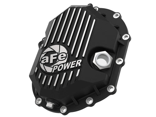 aFe POWER Front Differential Cover Pro Series Black w/Machined Fins - #46-71050B - GM 2500/3500 11-20 V8-6.0L/6.6L (AAM 9.25)