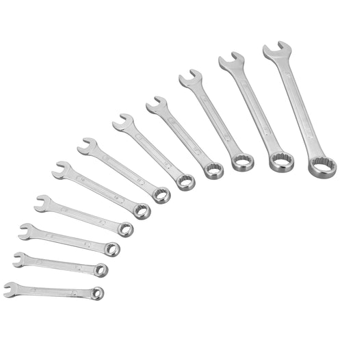 W1042 Performance Tool 11 Pc. Metric Wrench Set - Nickel Chrome-Plated, Carbon Steel, Storage Rack
